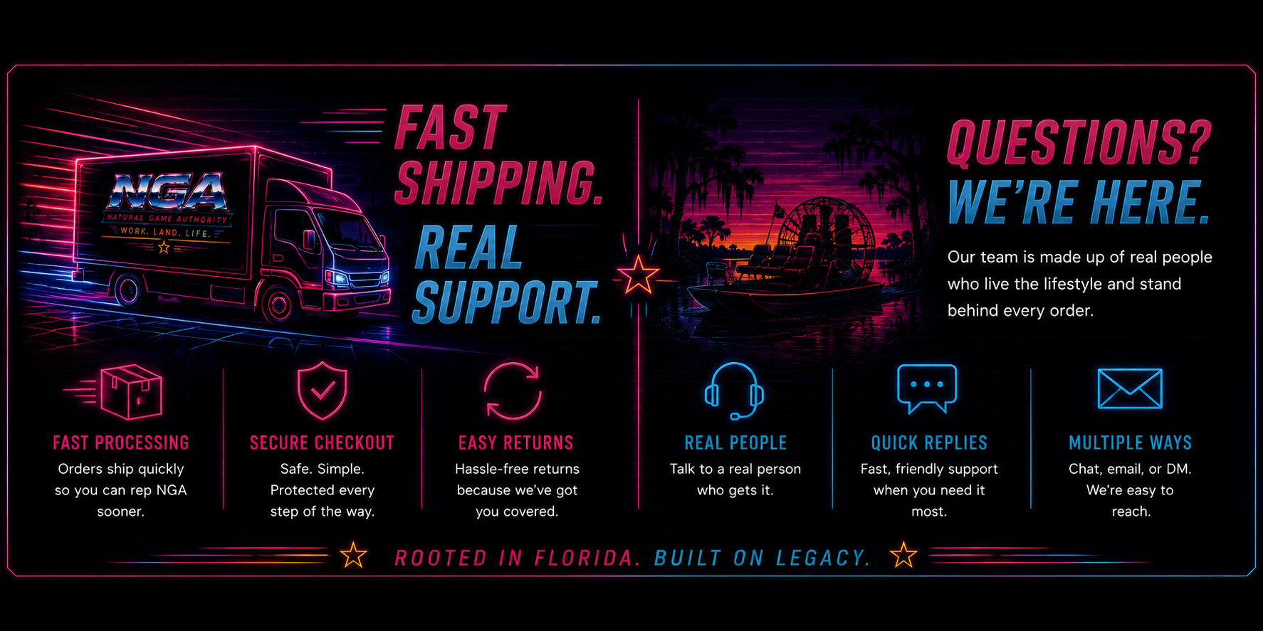 NGA fast shipping and customer support
